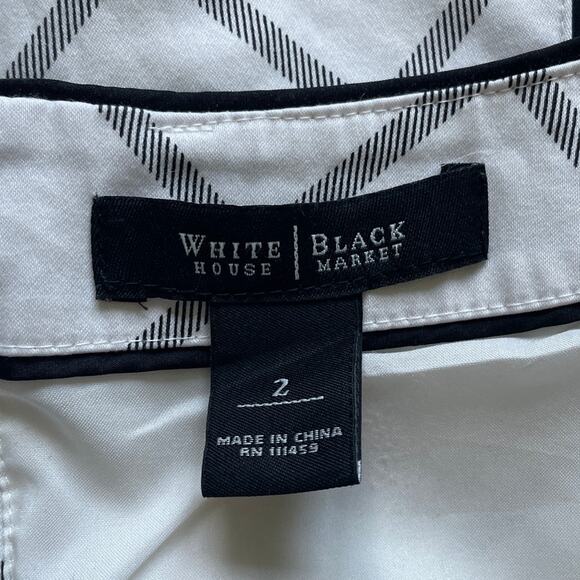 Sleeveless Black & White Top Size 2 WHBM - Picture 8 of 11